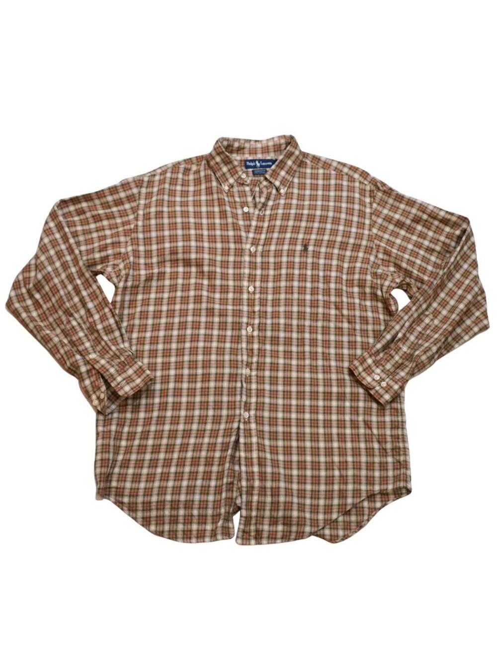 VTG Ralph Lauren "Yarmouth" Mens Button‎ Down XL 100% cotton Made in Hong Kong